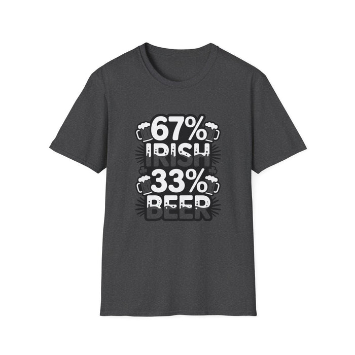 67% Irish 33% Beer Dad T-Shirt - funny t-shirt by Cheeky Business