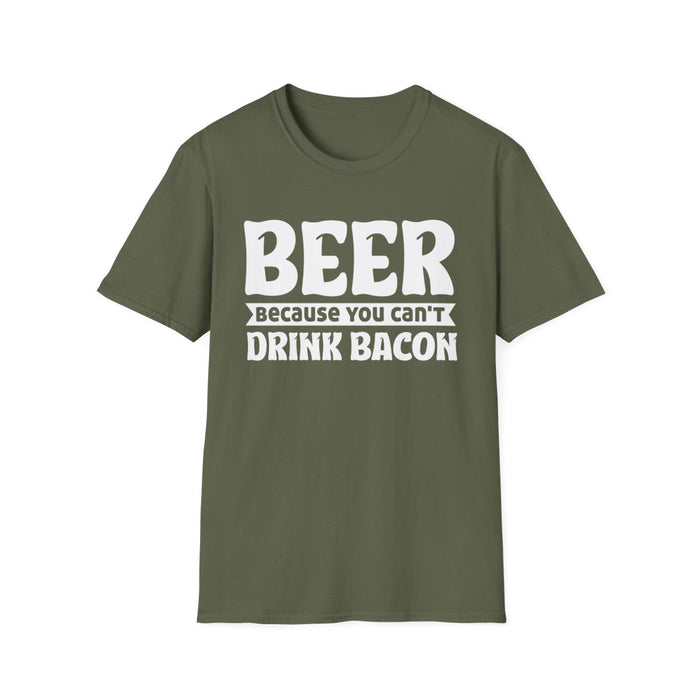 Beer Because You Can't Drink Bacon T-Shirt - funny t-shirt by Cheeky Business