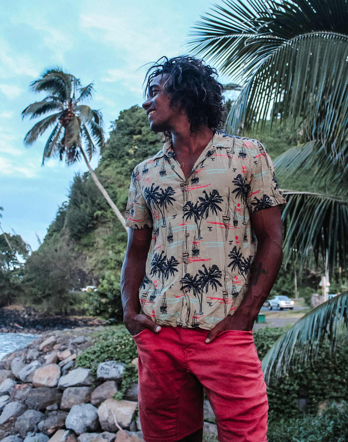 chemise hawaïenne stbarth PULLIN en coton
