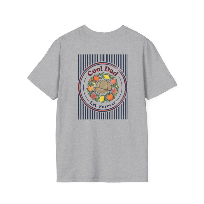 white t-shirt with cool dad est forever retro design — birthday gift for dad