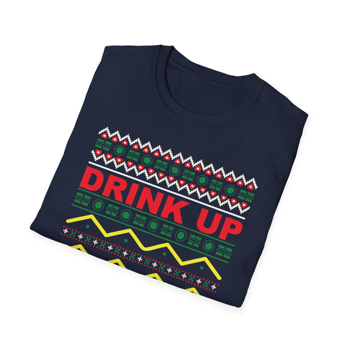 Drink Up Grinches Christmas T-Shirt - funny t-shirt by Cheeky Business