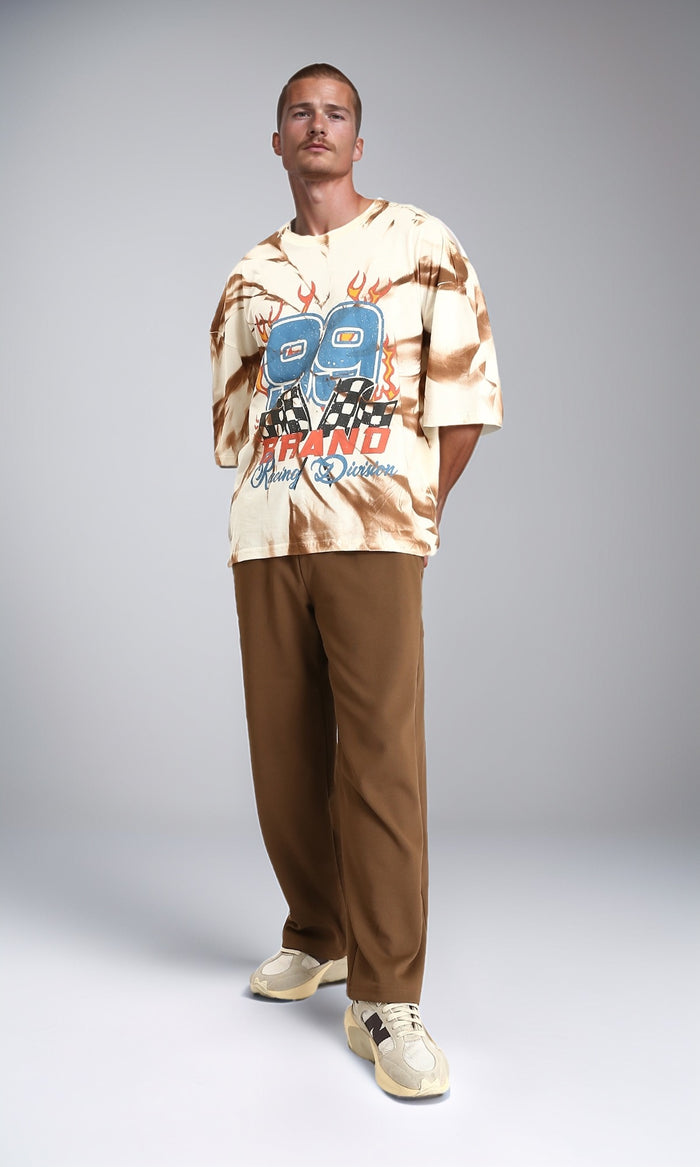 Essential Relaxed-Fit Solid Brown Trouser