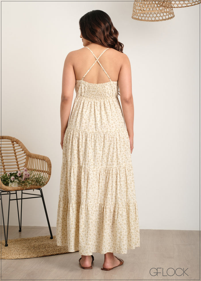 Floral Printed Tiered Dress - 060625
