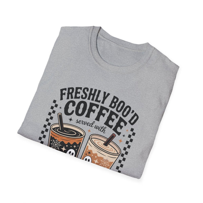 Freshly Boo'd Coffee Halloween Graphic T-Shirt - funny t-shirt by Cheeky Business