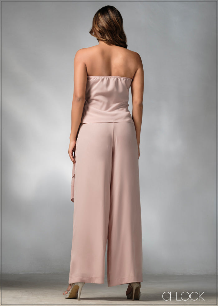 Front Pleat Detailed Tube Top - 270625