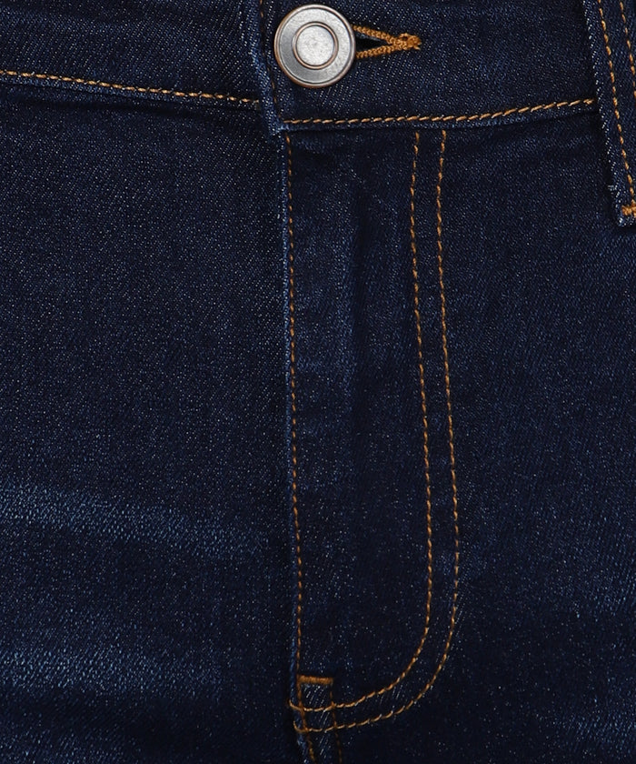 Men's Navy Skinny Fit Washed Jeans Stretchable