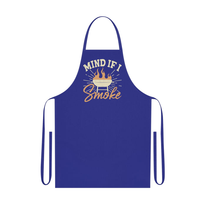 royal blue grilling apron with funny smoker graphic