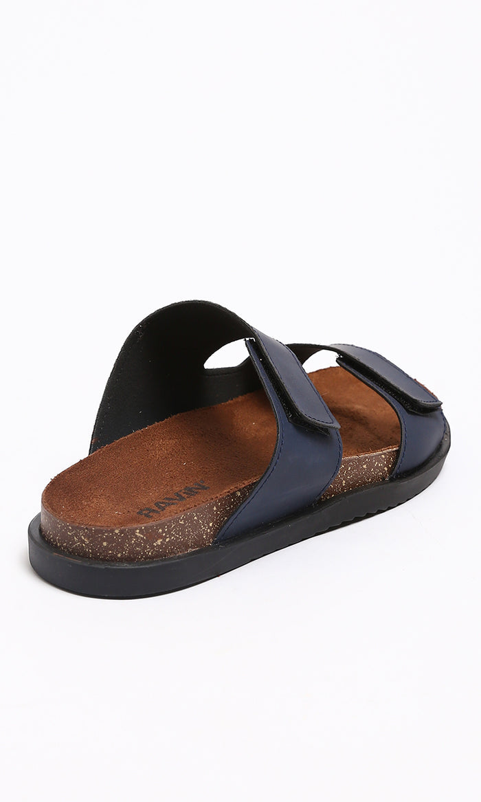 Navy Blue Double-Strap Comfort Sandals - R213256