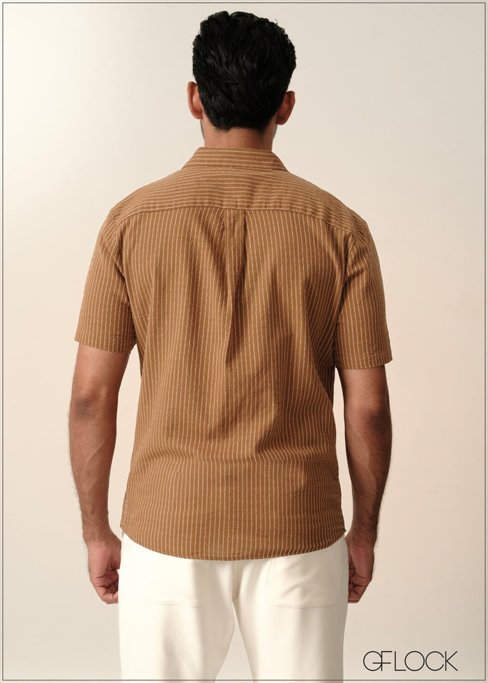 Normal Collar Short Sleeve Shirt - 260726