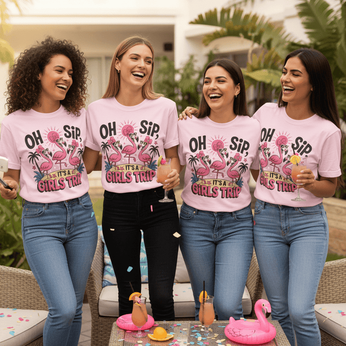 oh sip it's a girls trip sweatshirt gift idea for hen do and holiday vacation