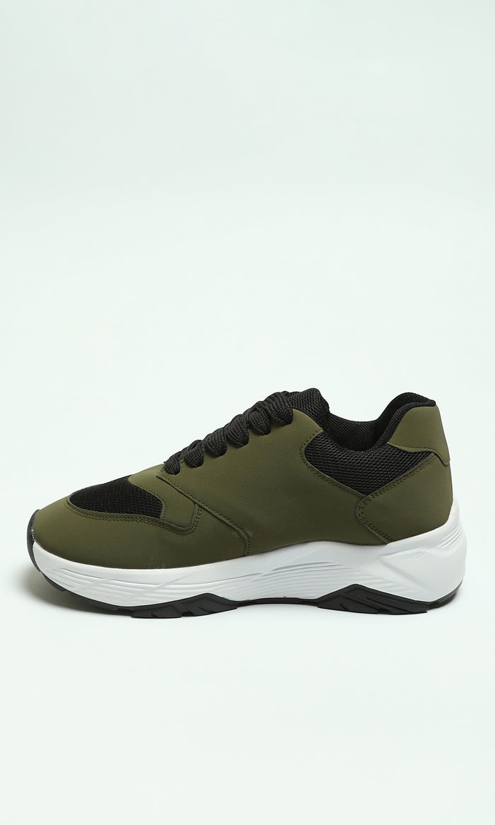 Olive Green Modern Chunky Sole Sneakers