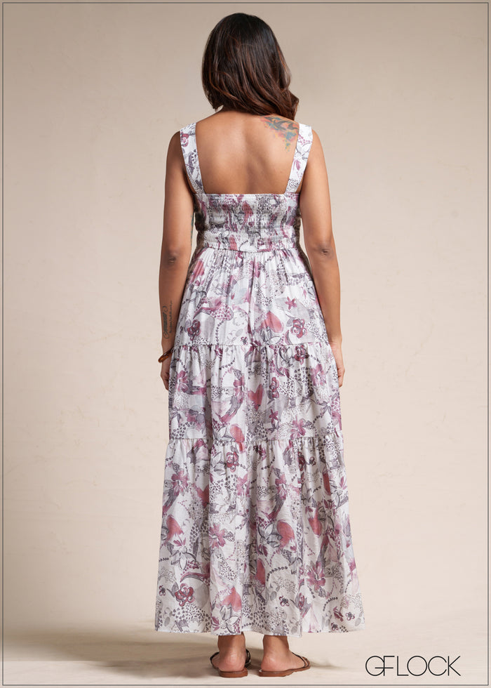 Pin Tuck Detailed Maxi Dress - 110526