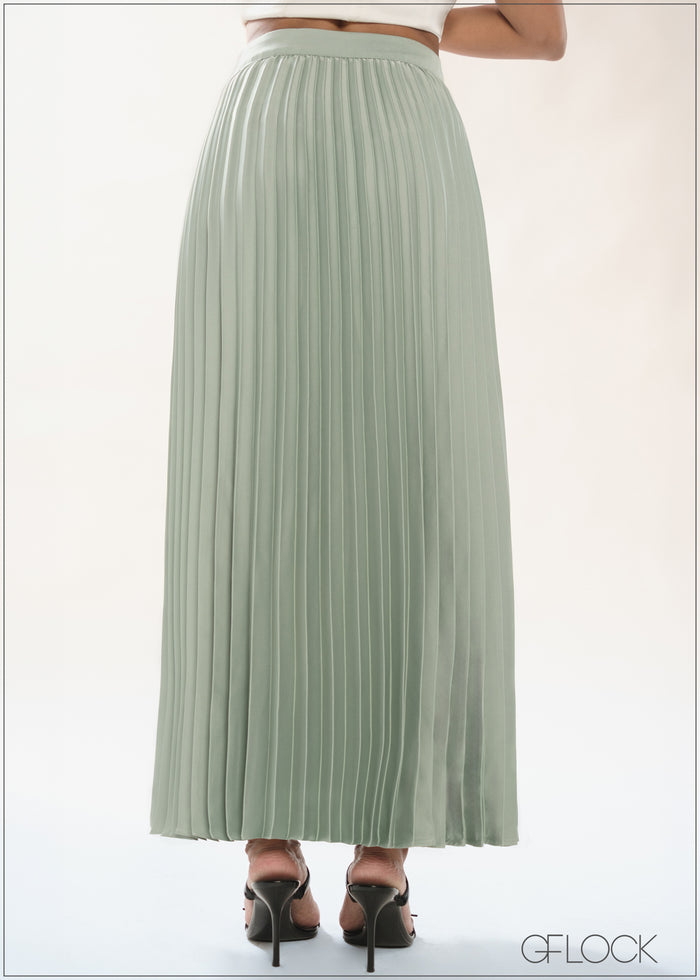 Pleated Maxi Skirt - 090426