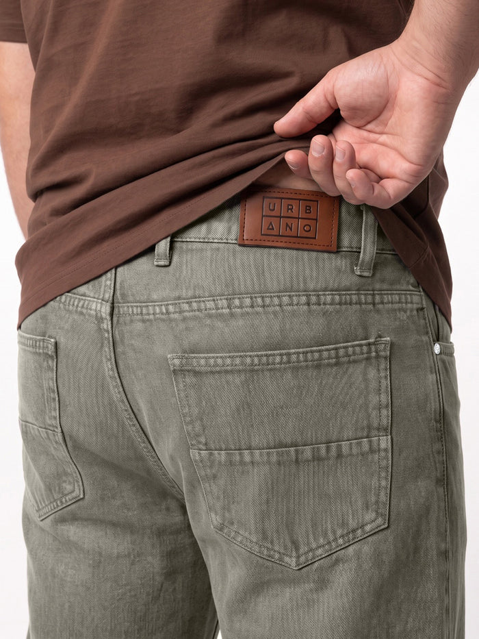Plus Men's Ice Grey Relaxed Fit Washed Denim Jeans Non-Stretchable