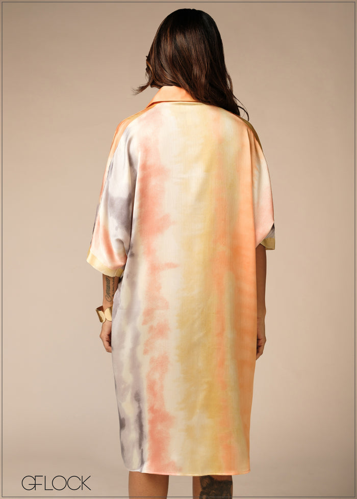 Printed Shirt Dress - 100426