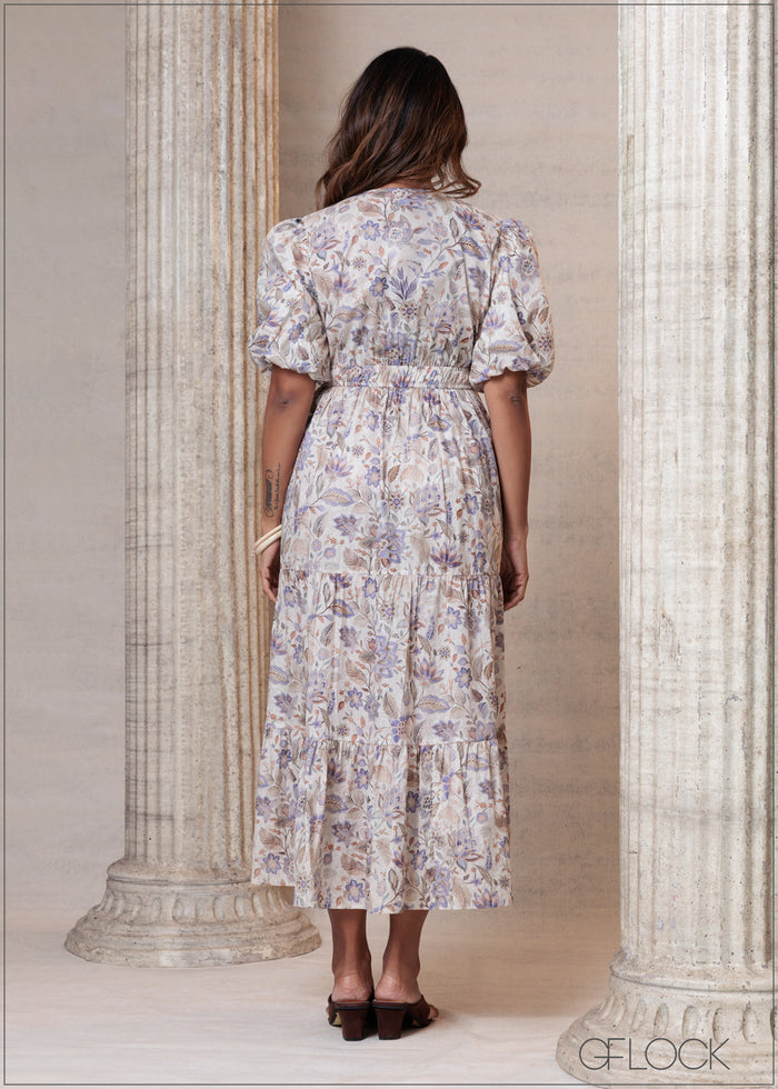 Puff Sleeve Dress (Premium Cotton) - 201025