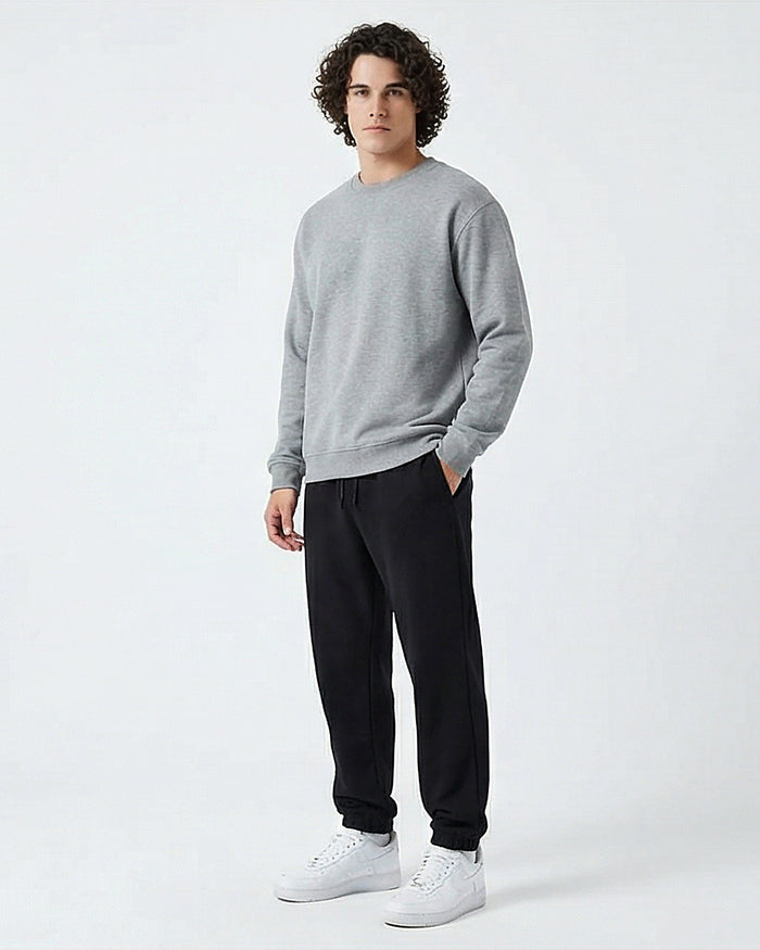 R208092 - Solid Slip On Pants with Hem - Black
