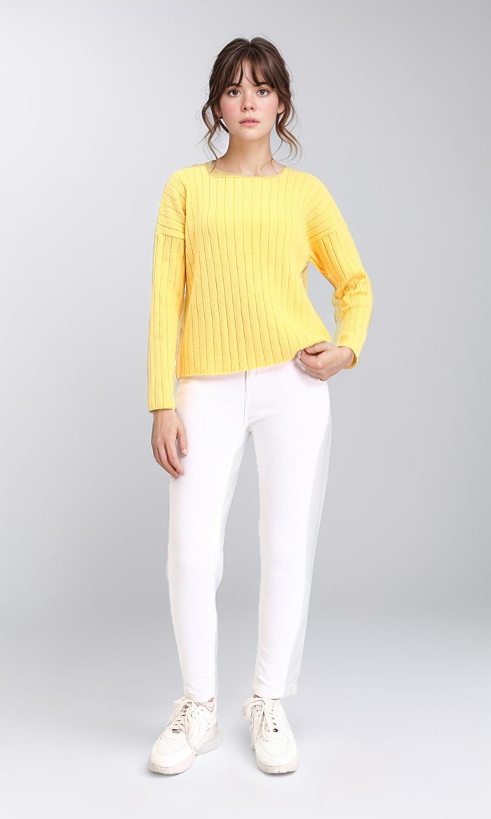 R210366 - Long Sleeves Coziness Soft Pullover - Yellow