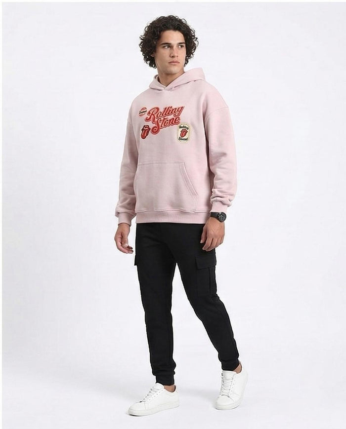 R214276 - "Rolling Stone" Slip On Hoodie - Dusty Rose