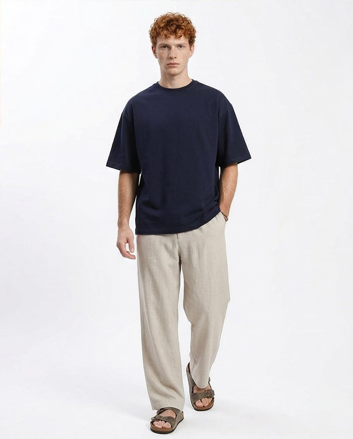 Ravin Heavyweight Oversized Crew Neck T-Shirt – Navy - R206498