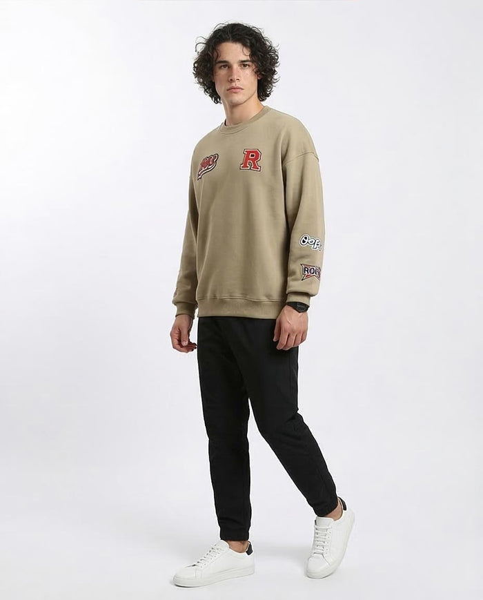 Ravin Heritage "1903" Patch Sweatshirt – Sport Luxe Edition - Light Coffee - R215073