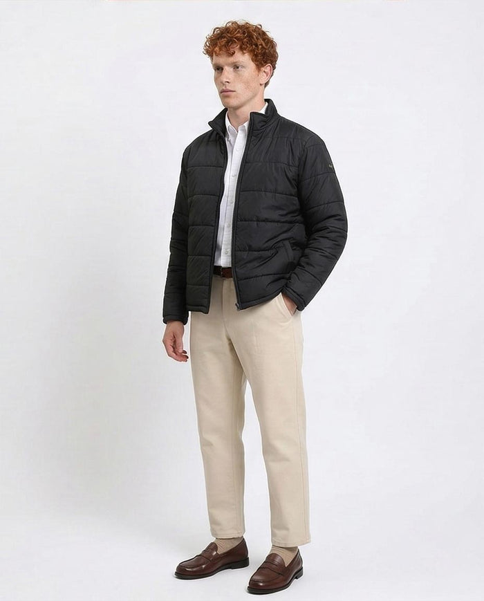 Ravin Men’s Horizontal Quilted Lightweight Puffer Jacket - Black - R211350