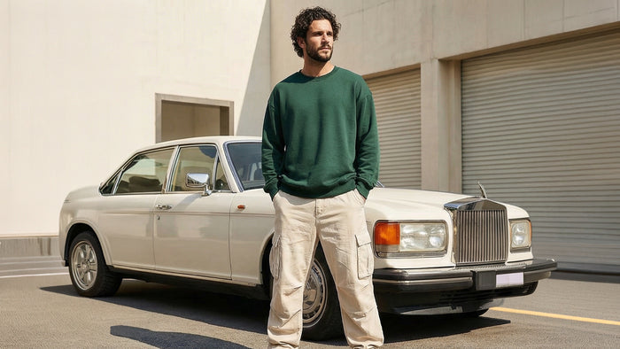 Ravin Men's Premium Over-Sized Crewneck Sweatshirt – Forest Green - R215625