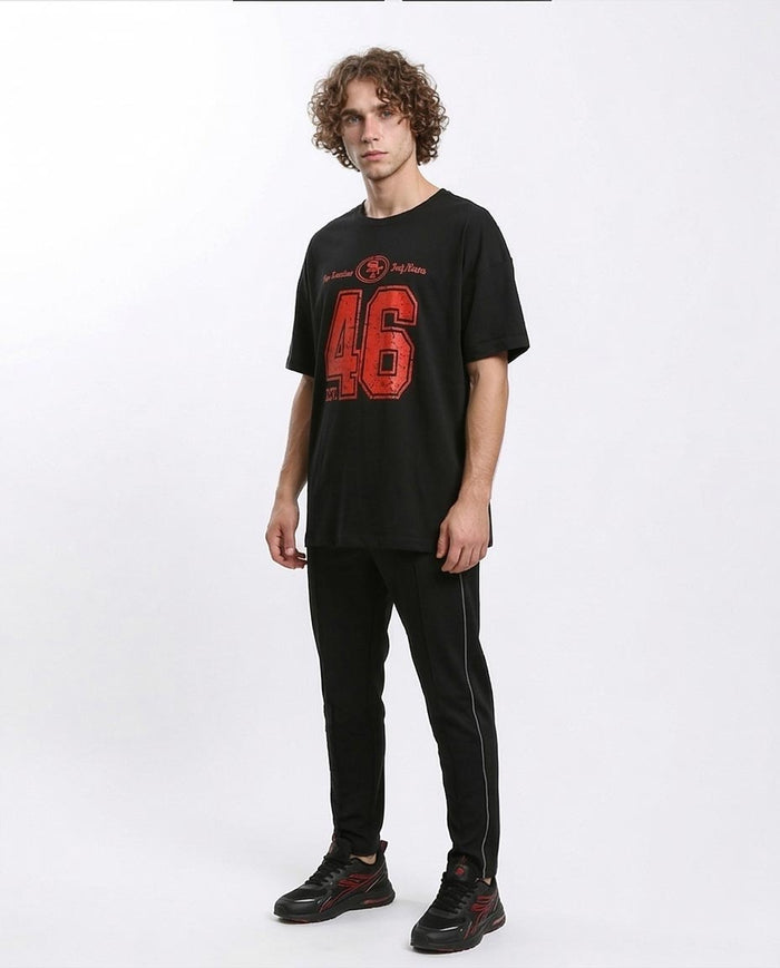 Ravin Men's SF 46 Oversized Distressed Graphic T-Shirt - Black - R215738