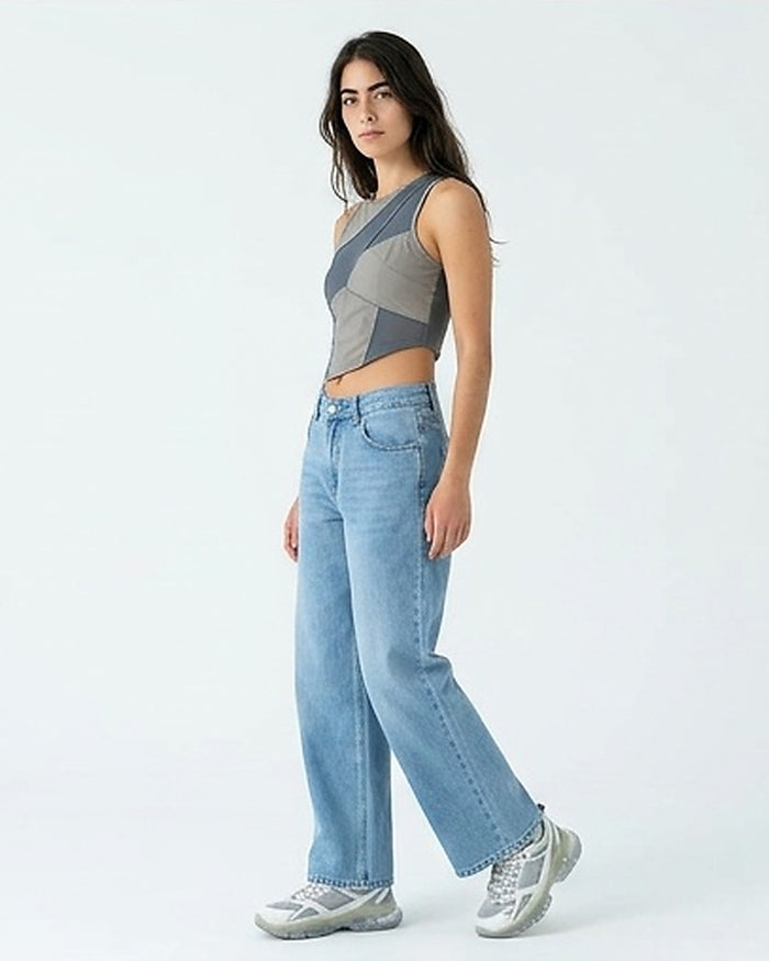 Ravin Wide-Leg High-Rise Denim Jeans – Light Blue Sun-Bleached Wash - R216415