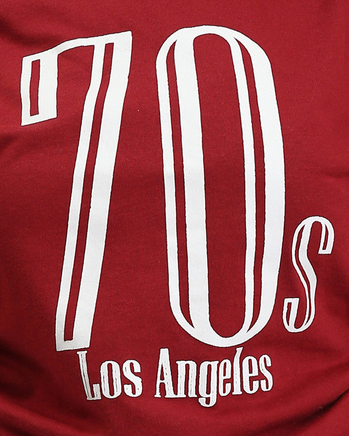 Ravin Women's 70s Los Angeles Graphic T-Shirt with Side-Cinch Drawstrings – Burgundy - O203335