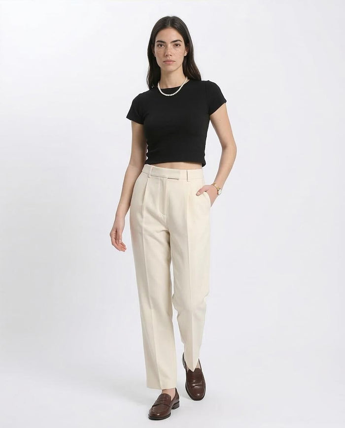Ravin Women's Essential Ribbed Crew Neck Crop Top - Black - R206518