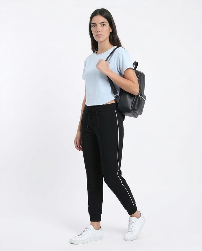 Ravin Women's Pale Blue Textured Curved-Hem Crop Top - R208494