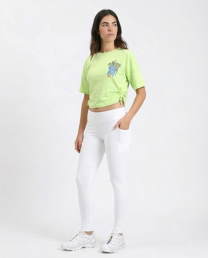 Ravin Women's Rio de Janeiro Graphic T-Shirt – Adjustable Side-Cinch Hem-Lime Green - O203336-