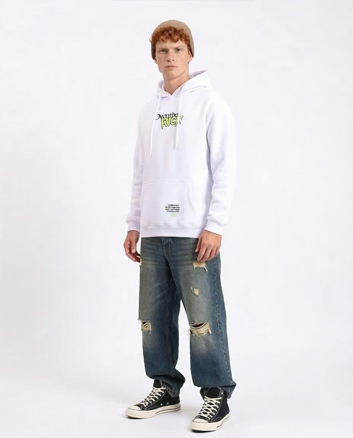Ravin x Rick & Morty Oversized White Hoodie with Back Graphic- White - R213294