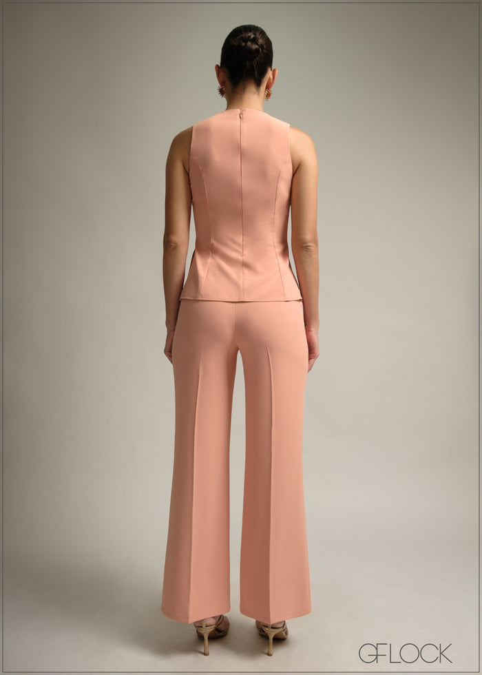 Side Slit Peplum Top - 220825