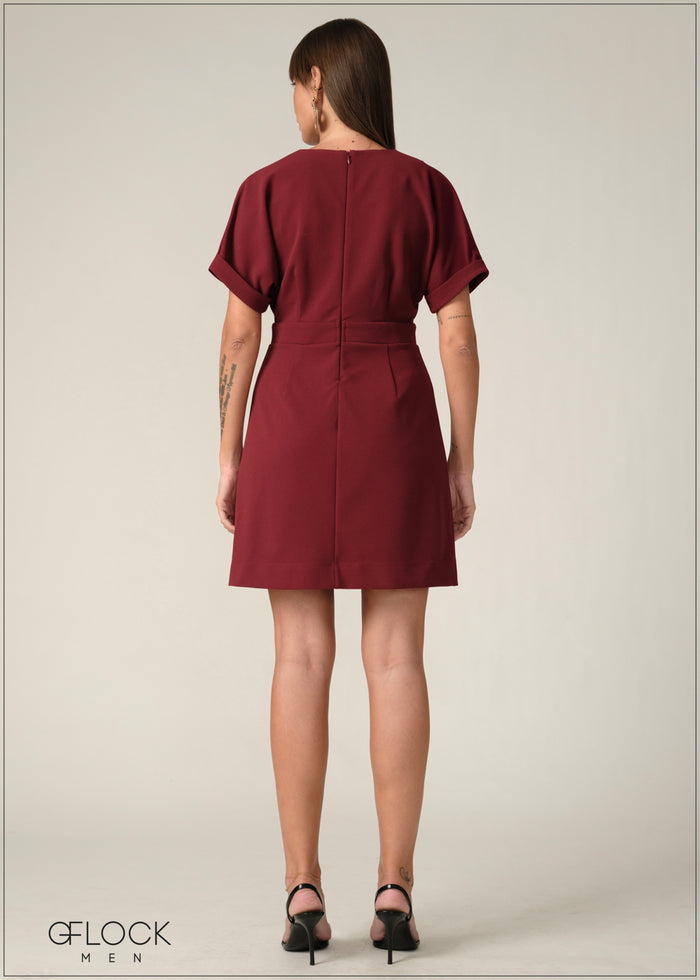 Sleeve Detailed Midi Dress - 090326