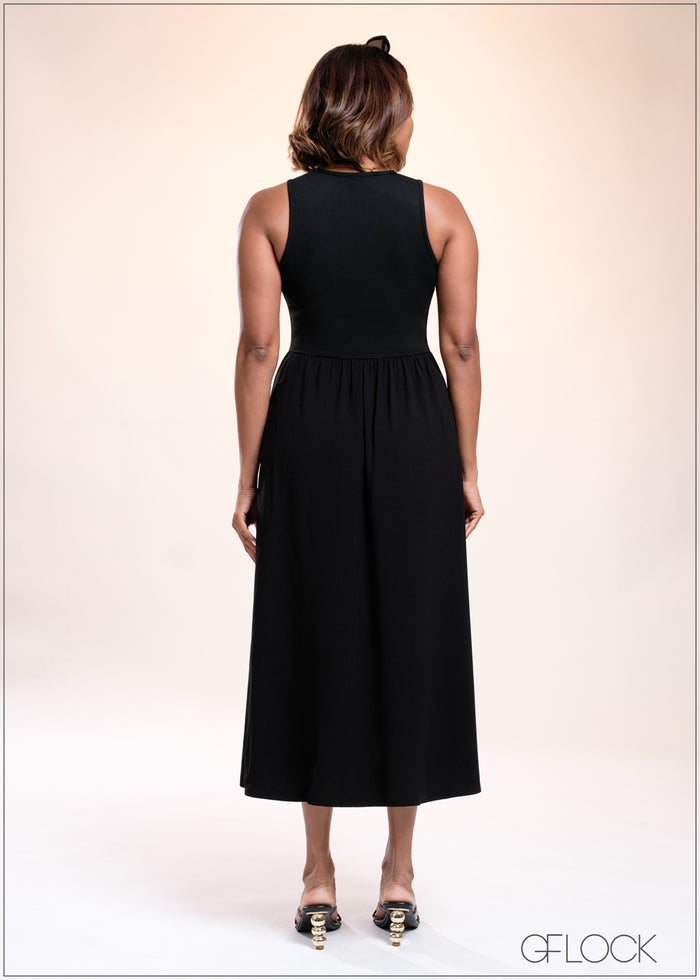 Sleeveless Midi Dress - 040825