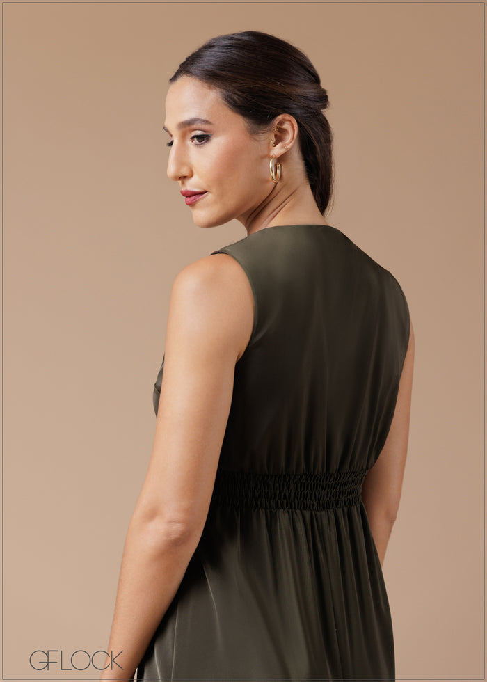 V-Neck Wrap Dress - 061224