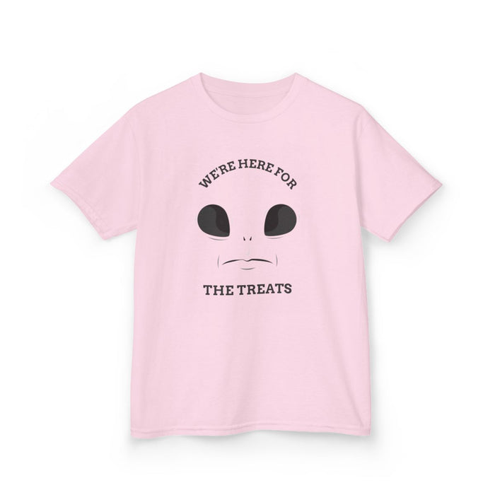 We're Here For The Treats Halloween Kids T-Shirt - funny t-shirt by Cheeky Business