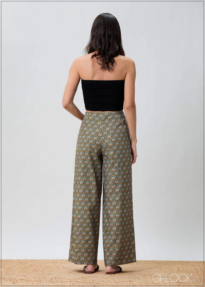 Wide Leg Printed Pant - 040725