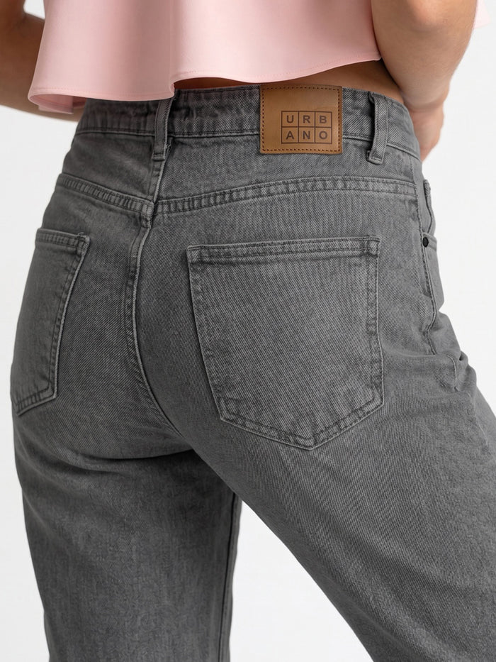Women's Light Grey Mid Rise Bootcut Washed Jeans Stretchable