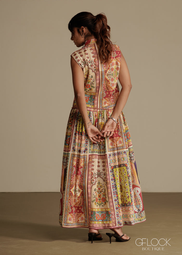 100% Printed Cotton Woven Dress - women’s dress alternate view - GFLOCK Sri Lanka