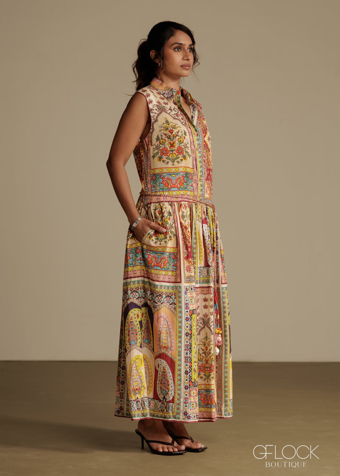 100% Printed Cotton Woven Dress - women’s dress alternate view - GFLOCK Sri Lanka