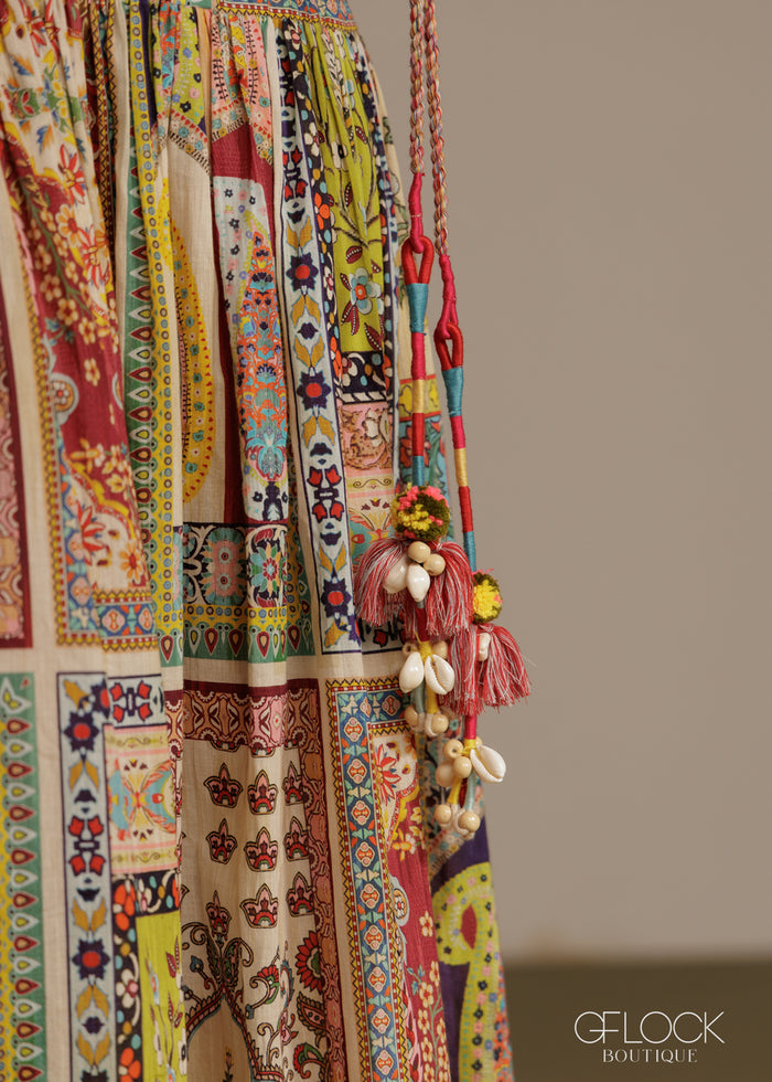 100% Printed Cotton Woven Dress - women’s dress alternate view - GFLOCK Sri Lanka