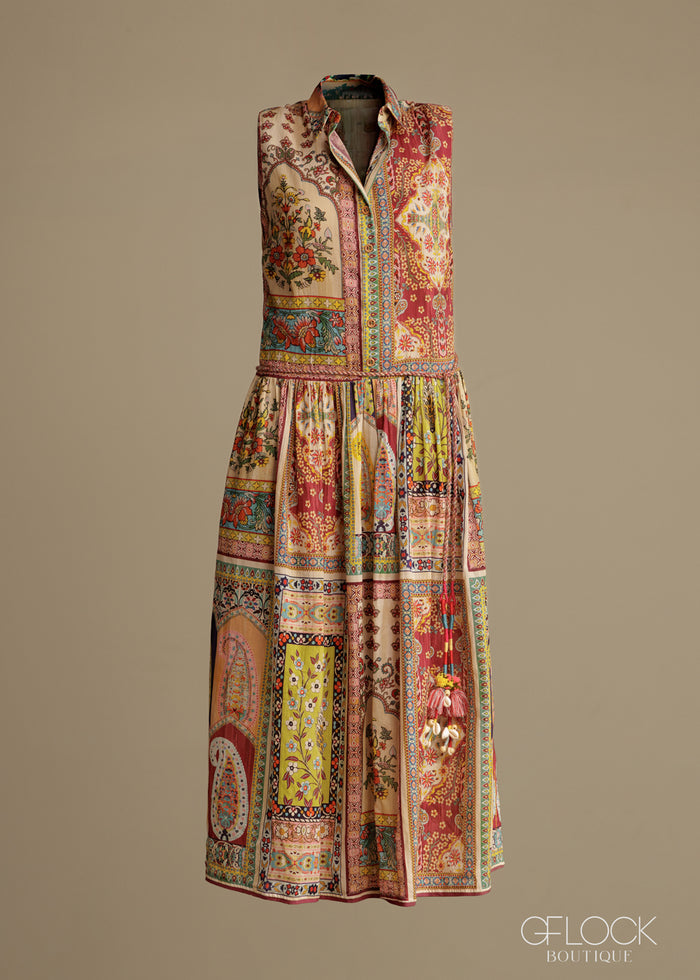 100% Printed Cotton Woven Dress - women’s dress alternate view - GFLOCK Sri Lanka
