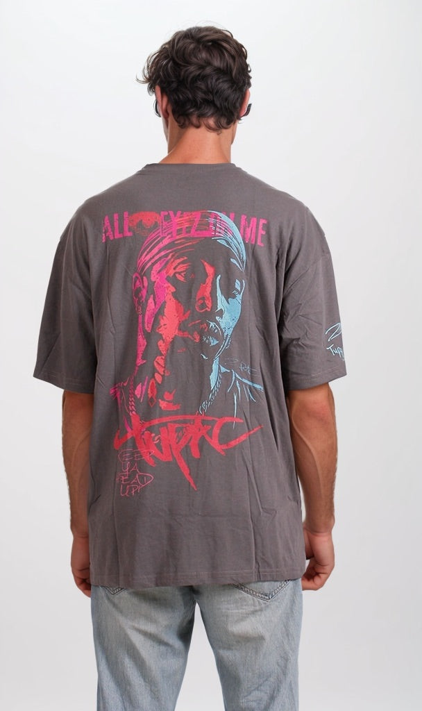 2Pac All Eyez On Me Oversized Multi-Print Graphic Tee - O203260