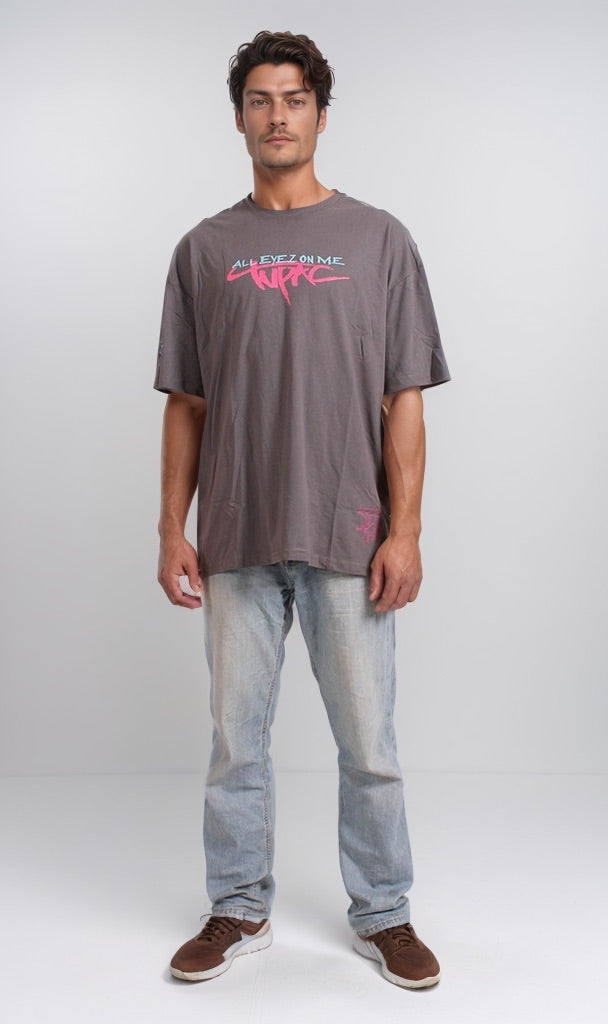 2Pac All Eyez On Me Oversized Multi-Print Graphic Tee - O203260