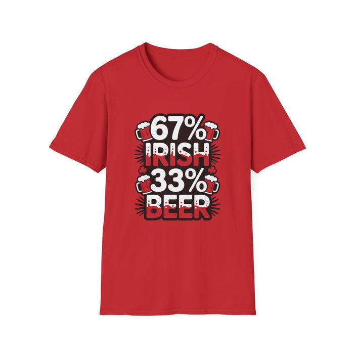 67% Irish 33% Beer Dad T-Shirt - funny t-shirt by Cheeky Business
