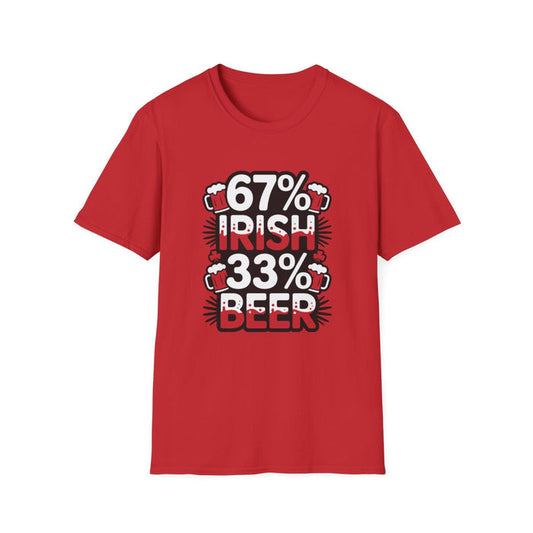 67% Irish 33% Beer Dad T-Shirt - funny t-shirt by Cheeky Business