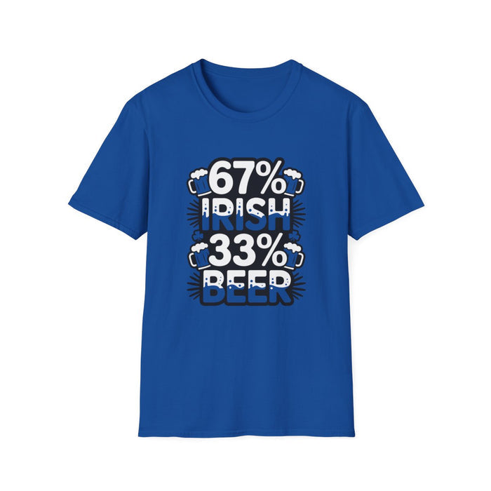 67% Irish 33% Beer Dad T-Shirt - funny t-shirt by Cheeky Business